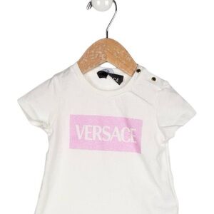 Versace Kids Tee in Cream and Pink